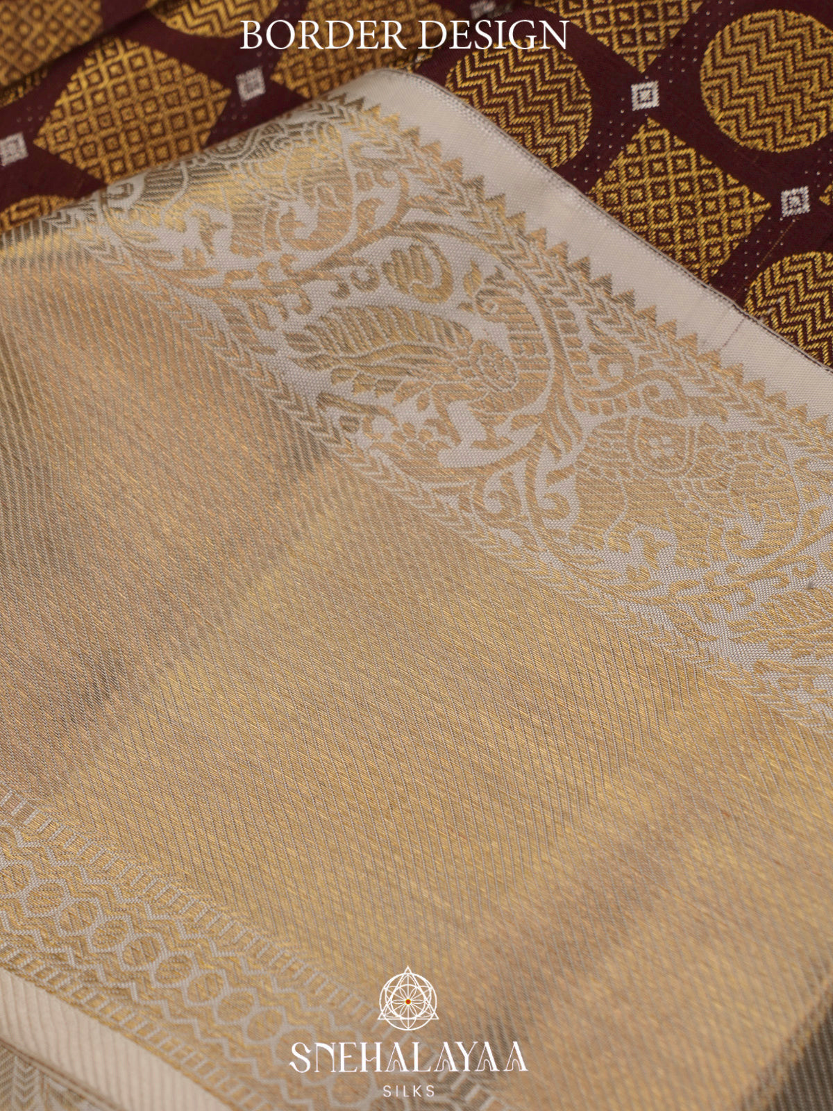 Coffee Brown Korvai Kanjivaram Silk Saree with Silver Zari Border