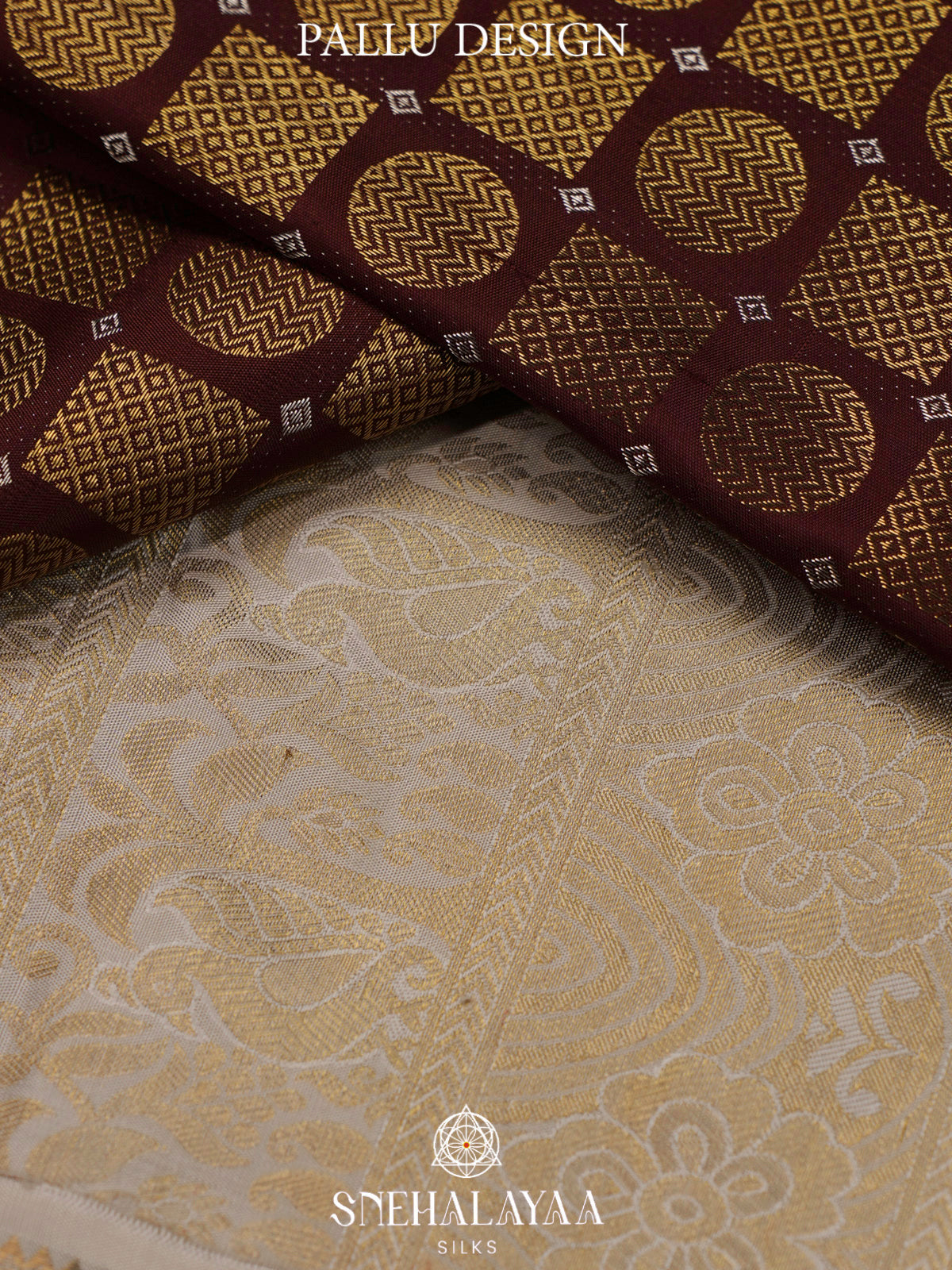 Coffee Brown Korvai Kanjivaram Silk Saree with Silver Zari Border