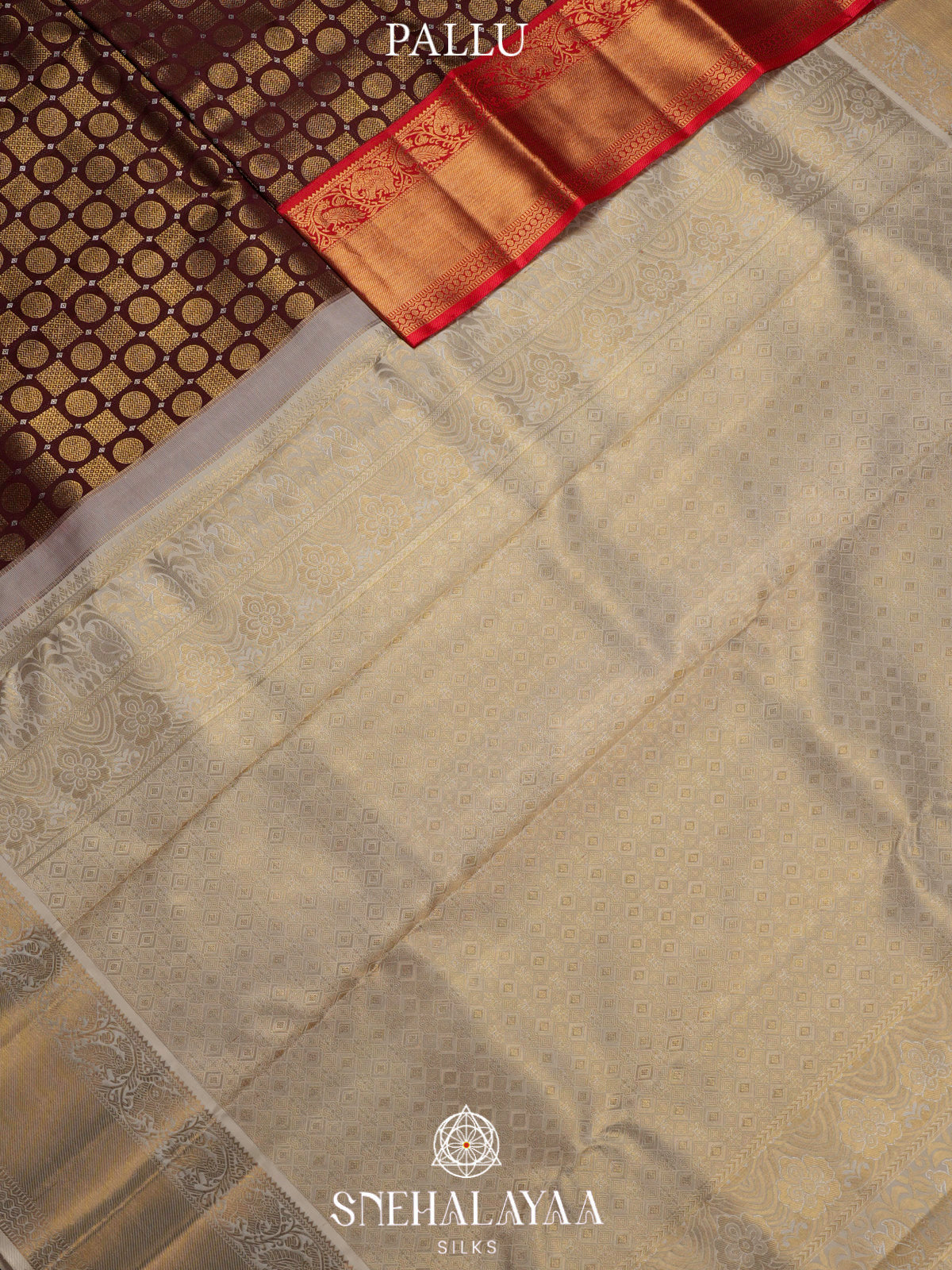Coffee Brown Korvai Kanjivaram Silk Saree with Silver Zari Border