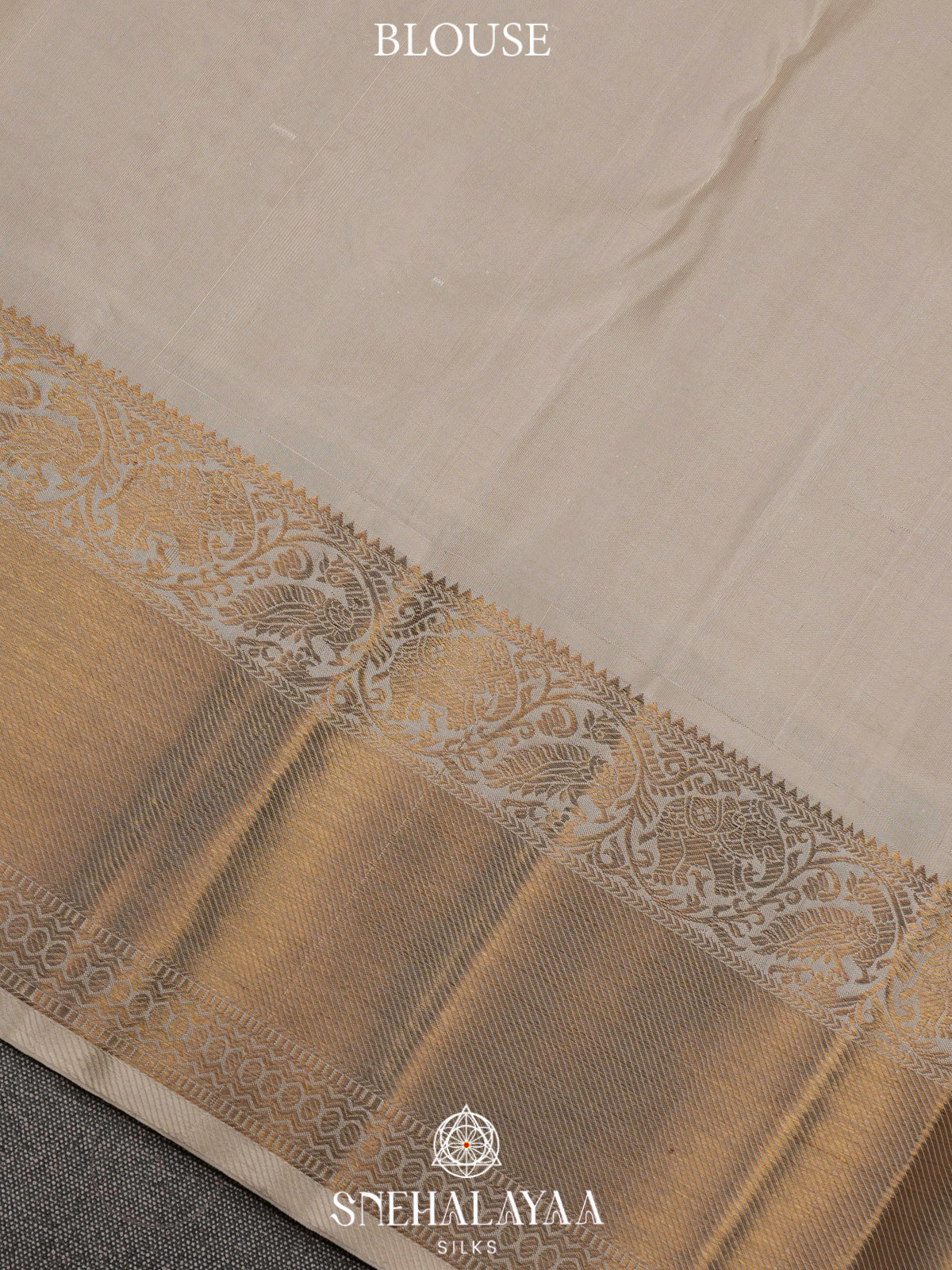 Coffee Brown Korvai Kanjivaram Silk Saree with Silver Zari Border