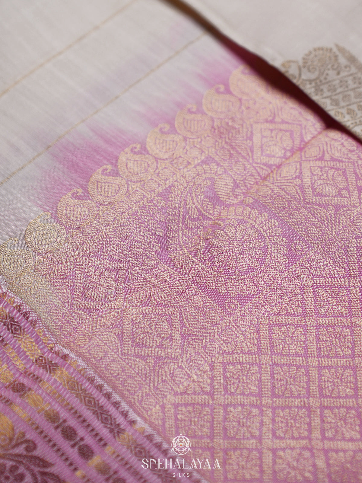 Off White Kanjivaram Silk Saree