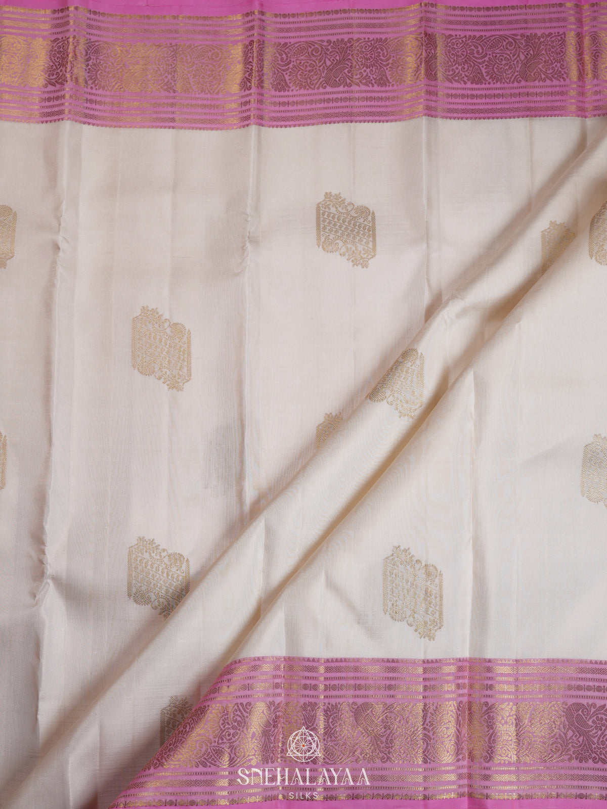 Off White Kanjivaram Silk Saree