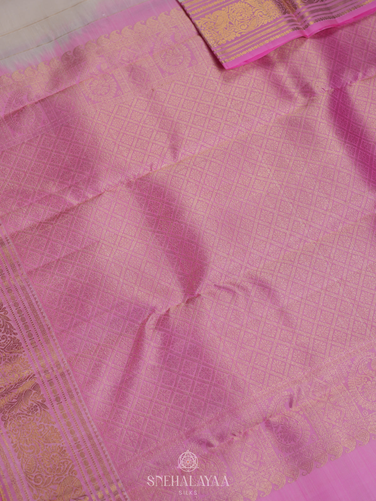 Off White Kanjivaram Silk Saree