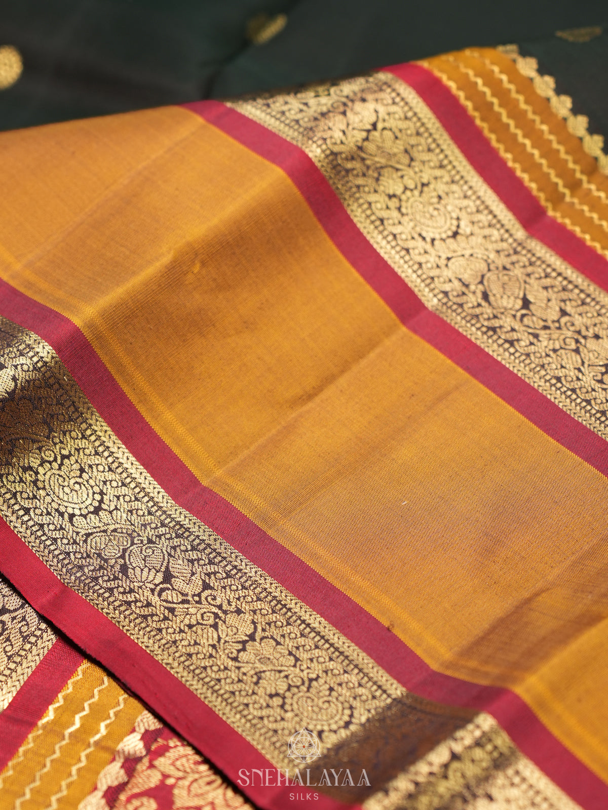 Forest Green Kanjivaram Silk Saree