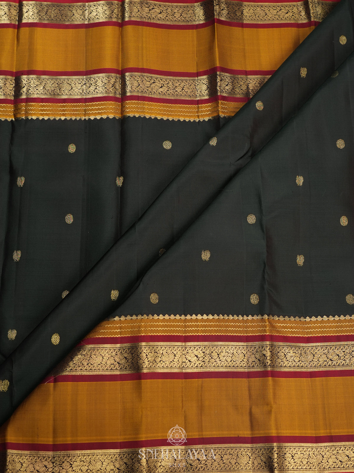 Forest Green Kanjivaram Silk Saree