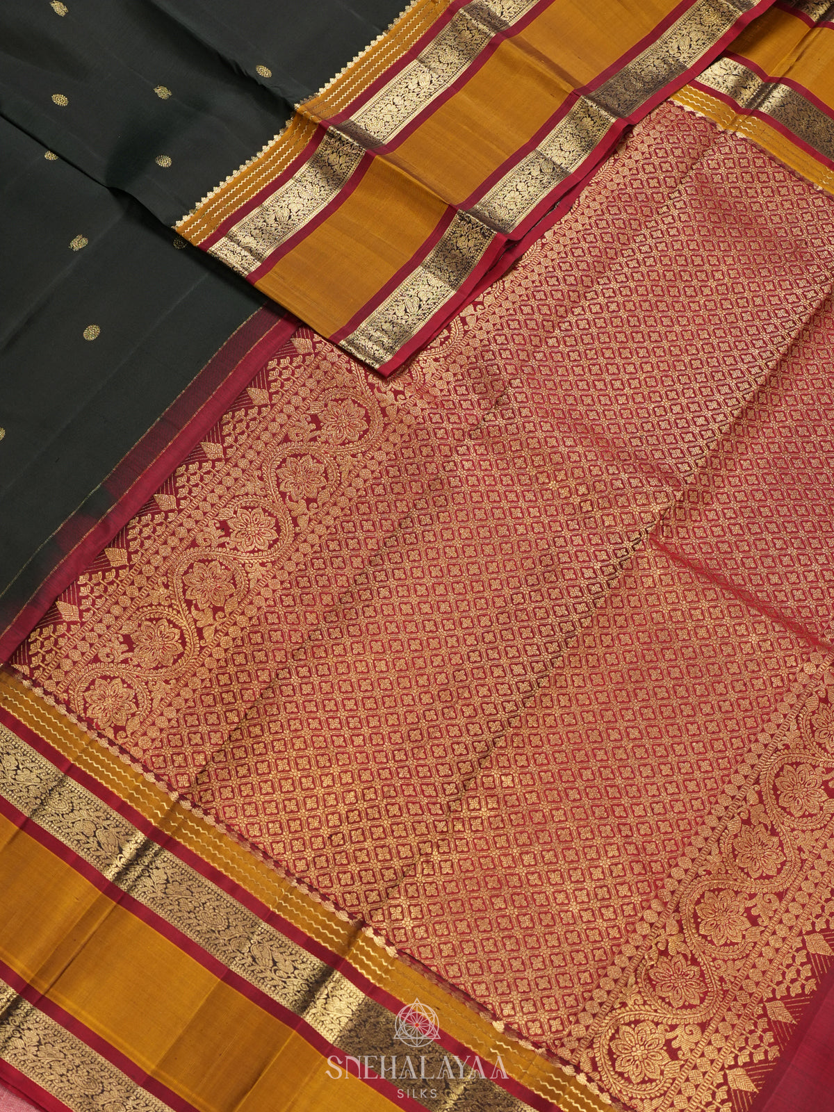 Forest Green Kanjivaram Silk Saree