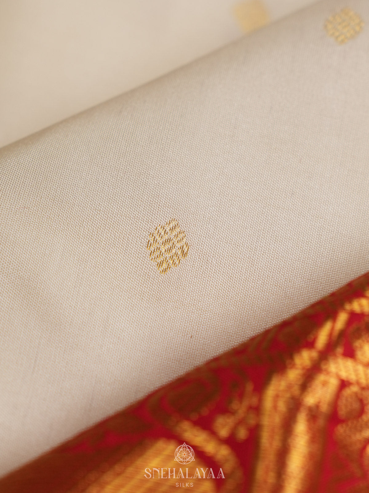 White Kanjivaram Silk Saree