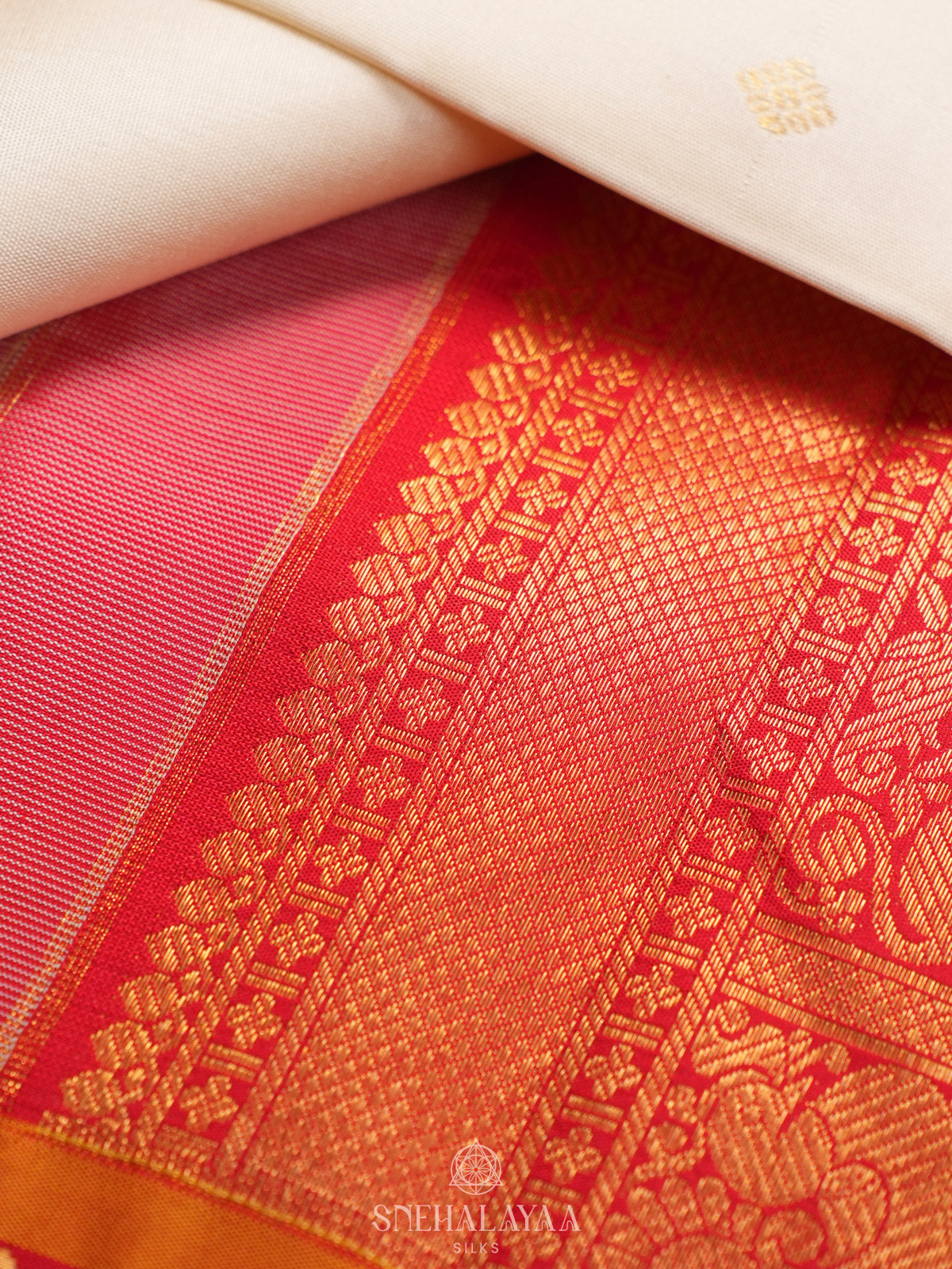White Kanjivaram Silk Saree