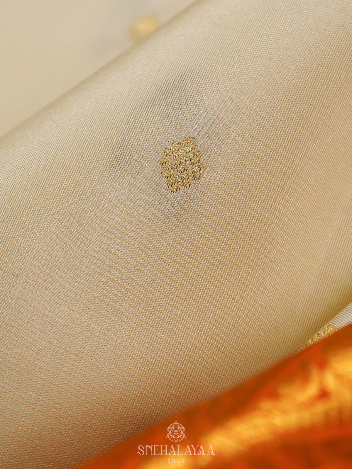 Cream Kanjivaram Silk Saree