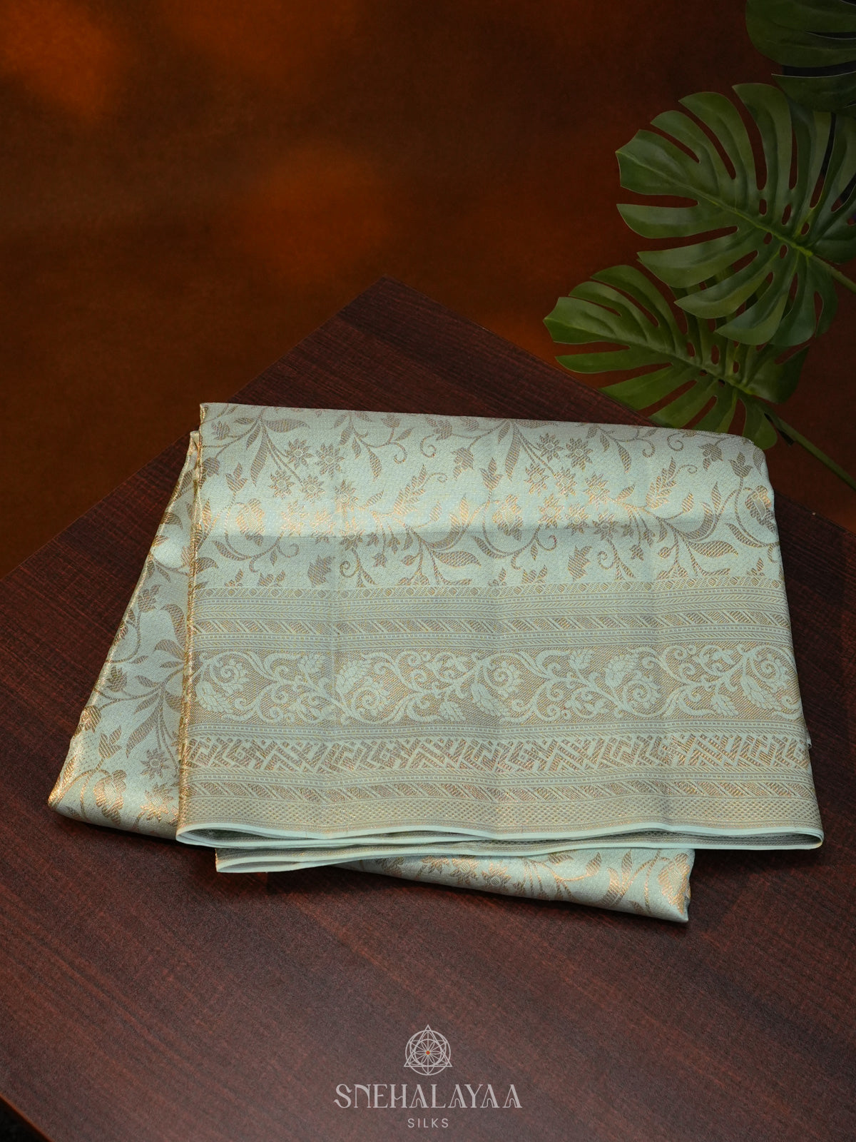Mint Green Kanjivaram Silk Saree
