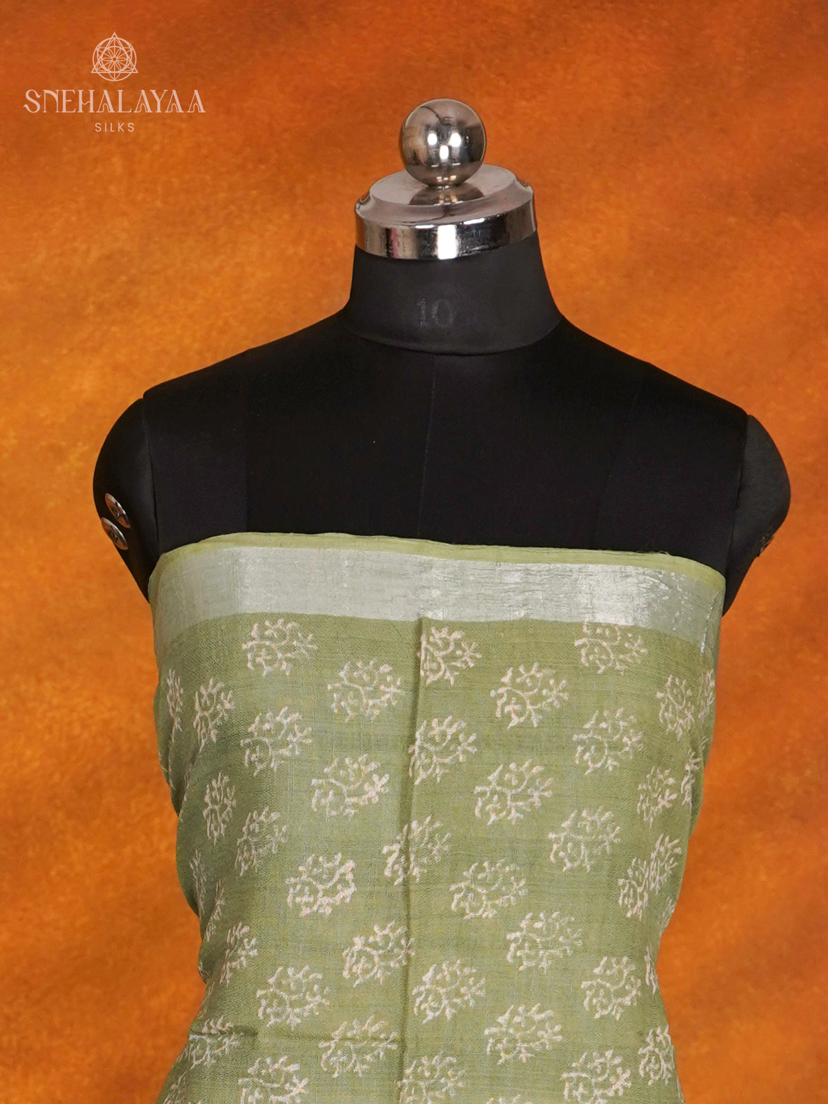 Olive Green Linen Cotton 3-Piece Salwar Suit Material