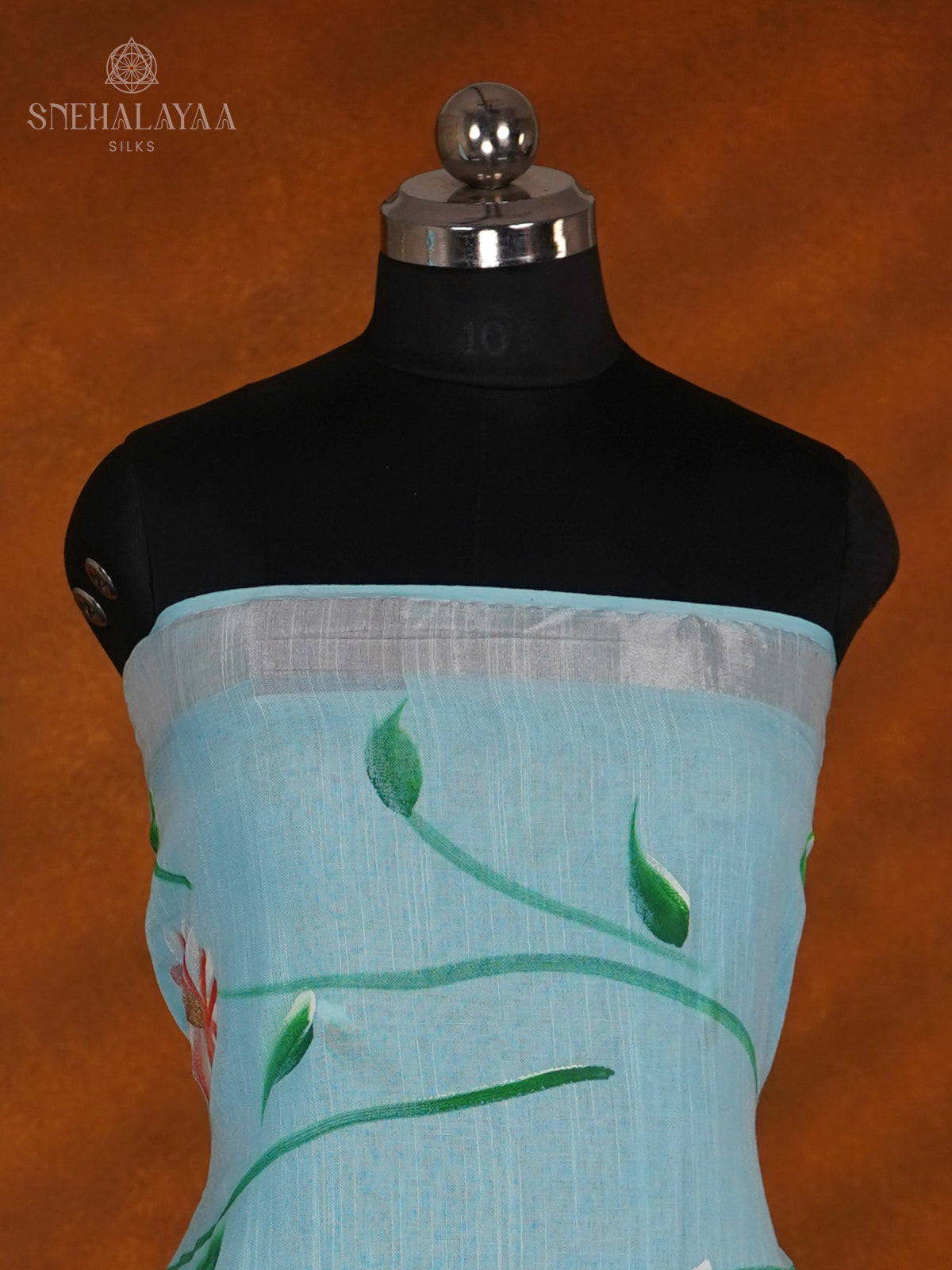Sky Blue Linen Cotton 3-Piece Salwar Suit Material