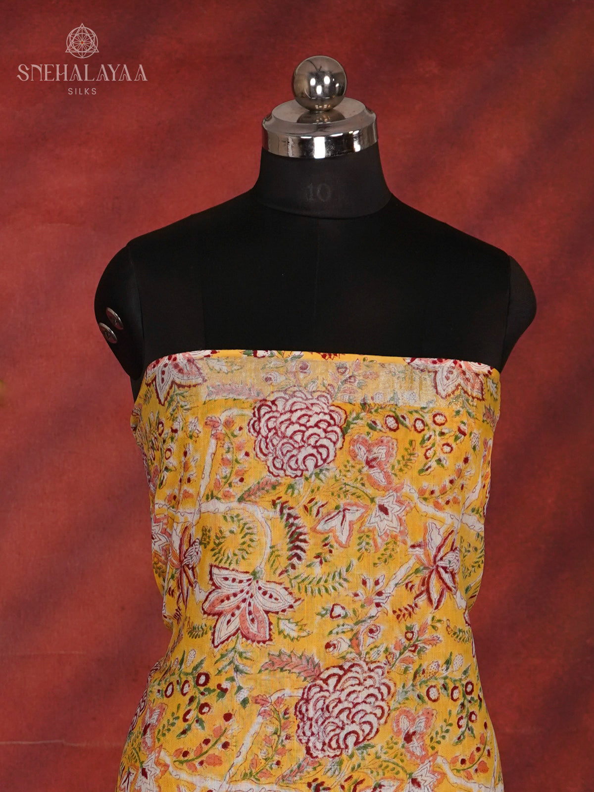 Yellow Linen Cotton 3-Piece Salwar Suit Material