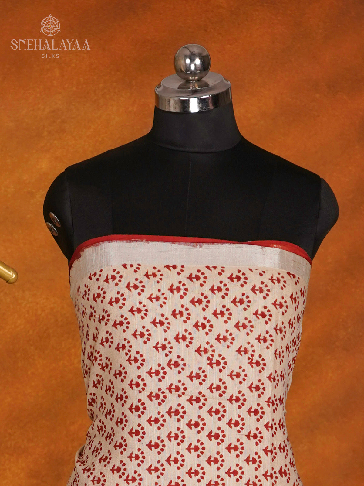 Off White Linen Cotton 3-Piece Salwar Suit Material