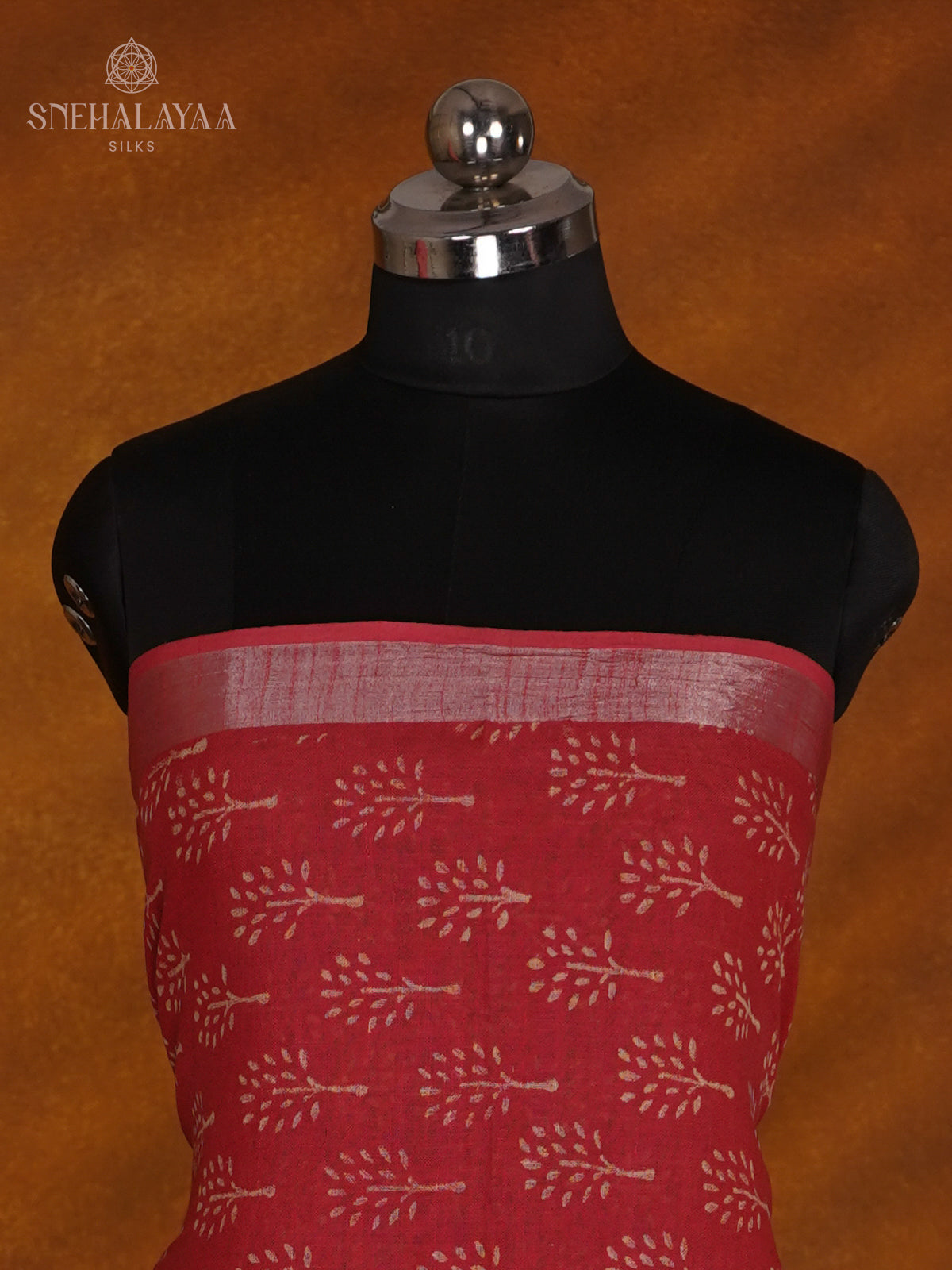 Maroon Linen Cotton 3-Piece Salwar Suit Material