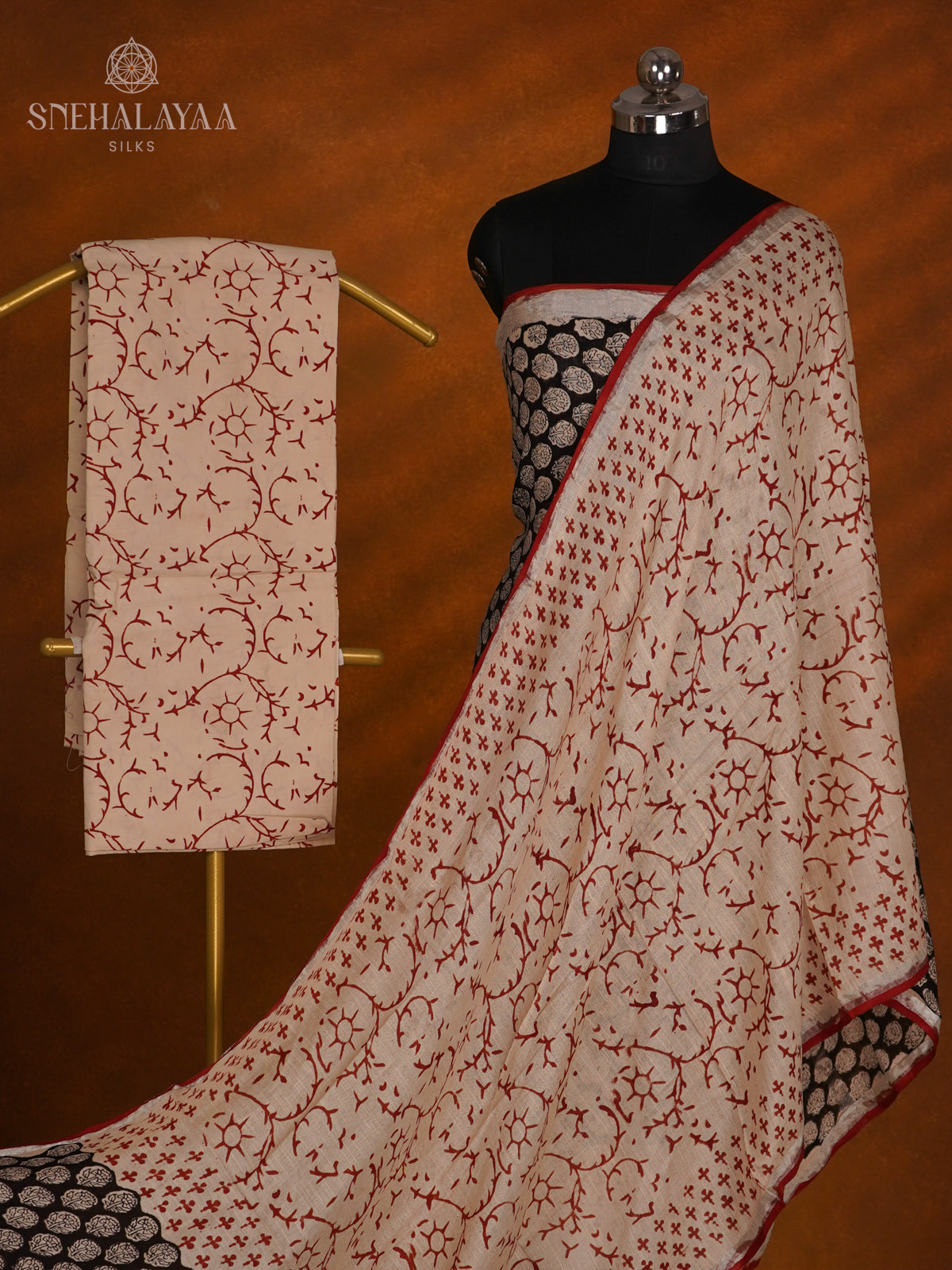 Black Linen Cotton 3-Piece Salwar Suit Material