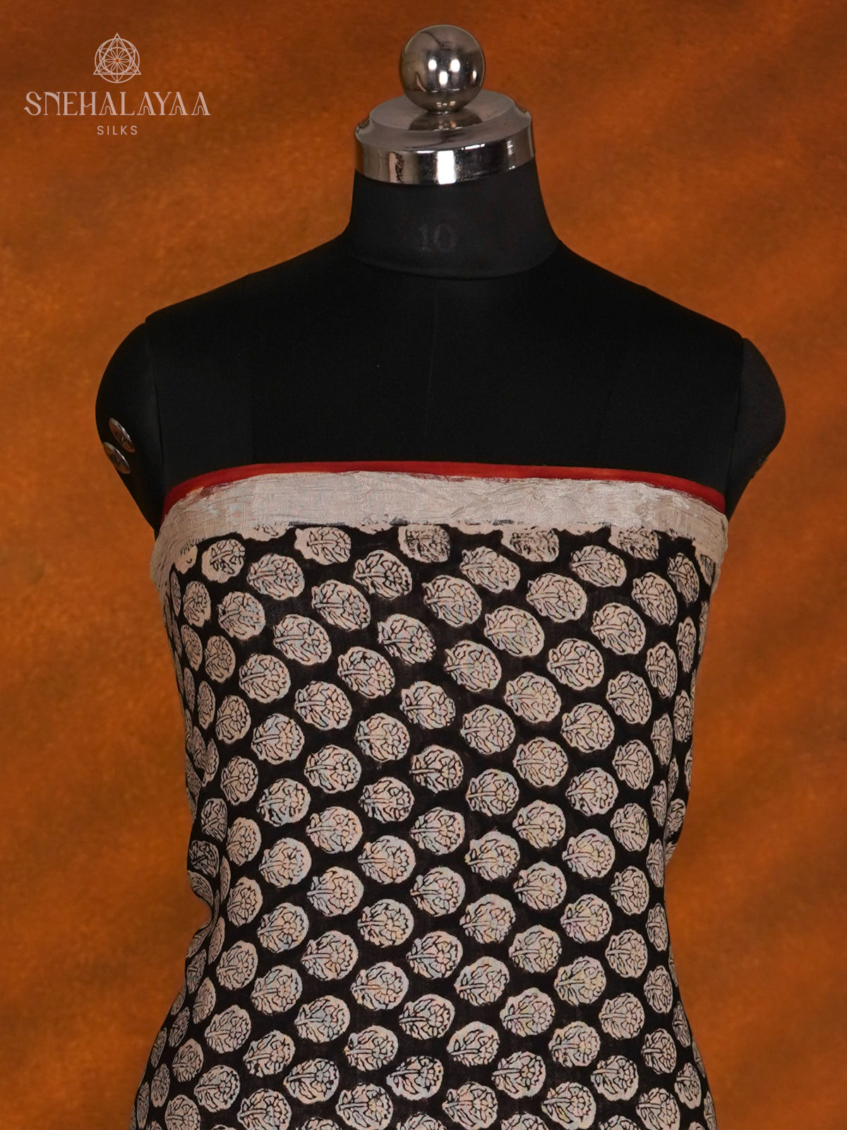 Black Linen Cotton 3-Piece Salwar Suit Material