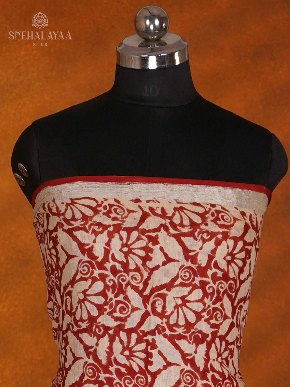 Maroon Linen Cotton 3-Piece Salwar Suit Material