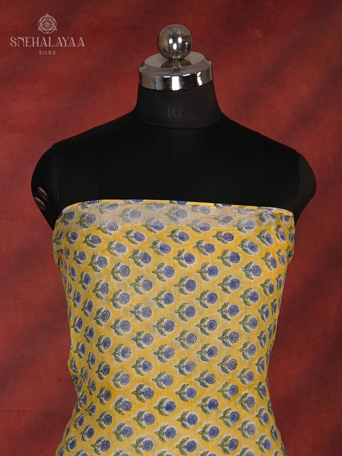 Yellow Linen Cotton 3-Piece Salwar Suit Material