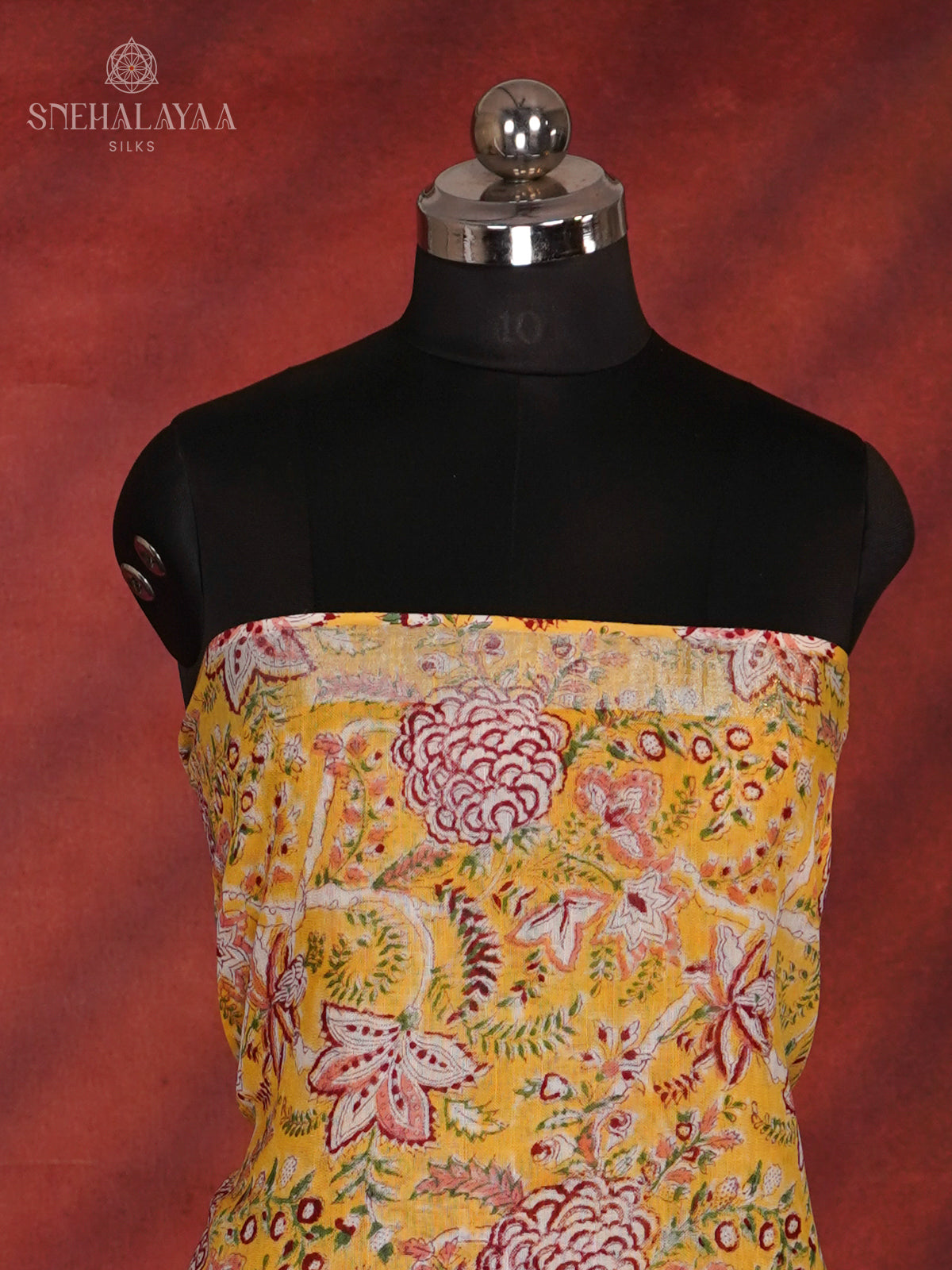 Yellow Linen Cotton 3-Piece Salwar Suit Material