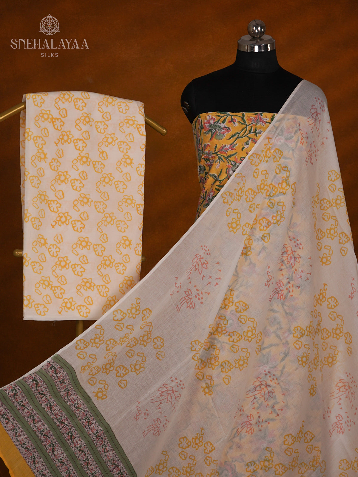 Yellow Soft Cotton 3-Piece Salwar Suit Material