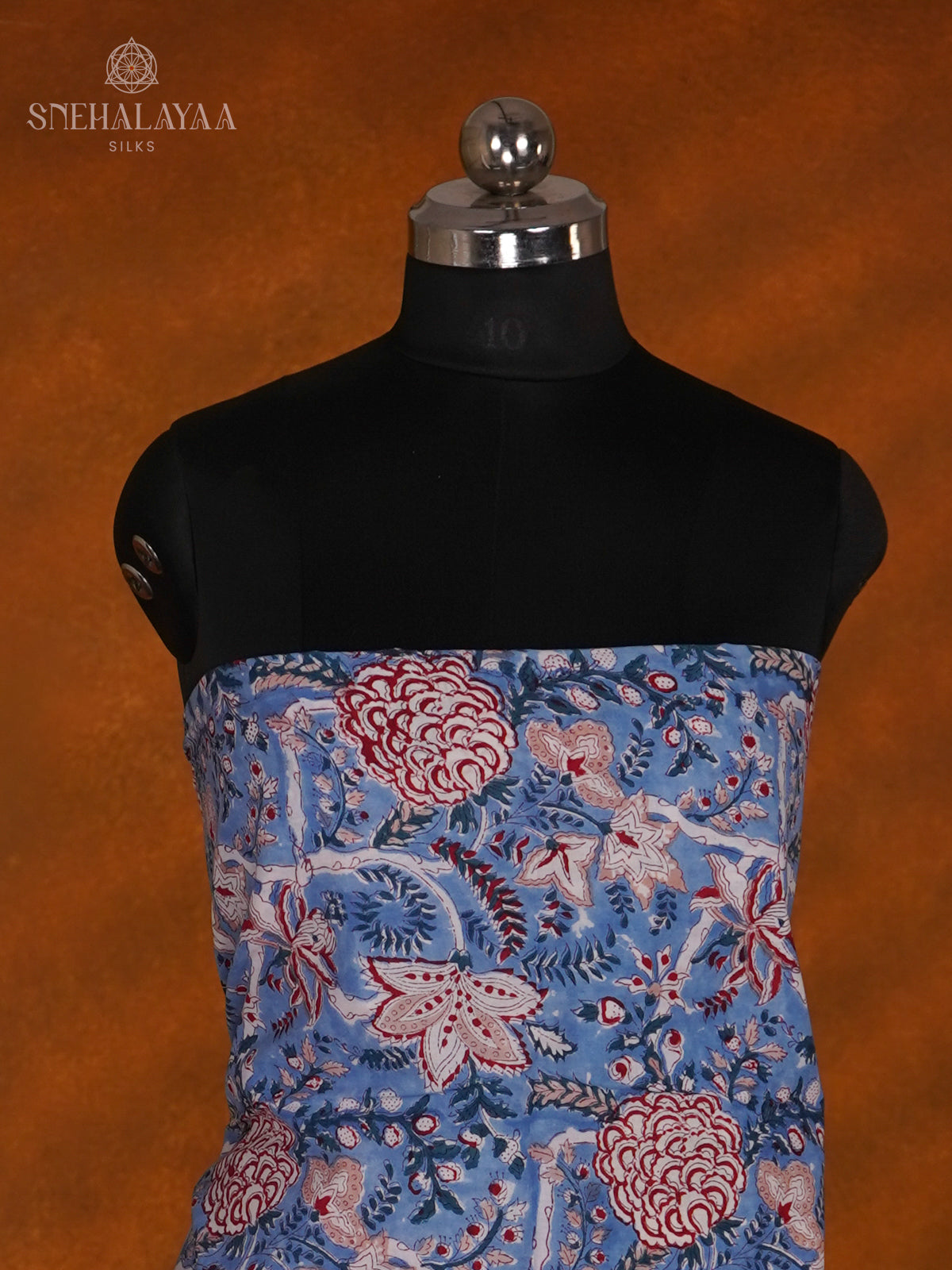 Blue Linen Cotton 3-Piece Salwar Suit Material