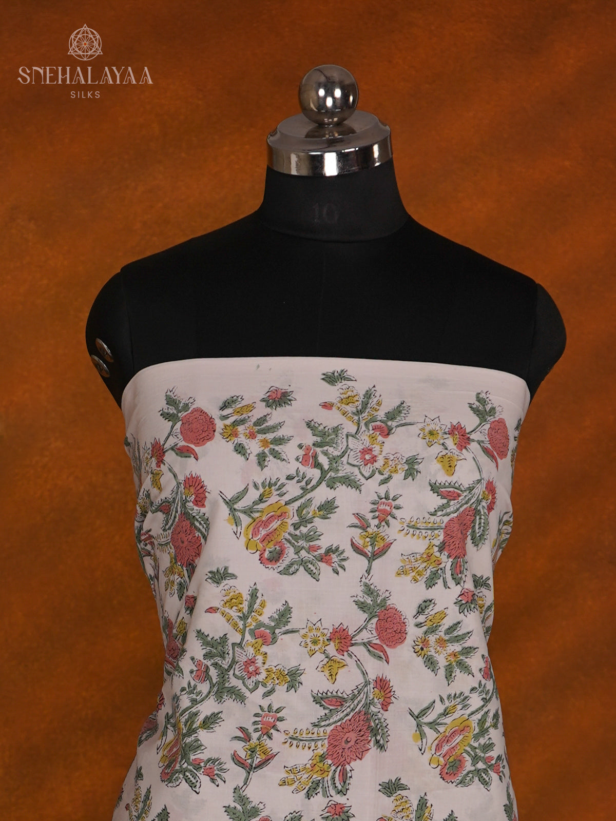 Off White Linen Cotton 3-Piece Salwar Suit Material
