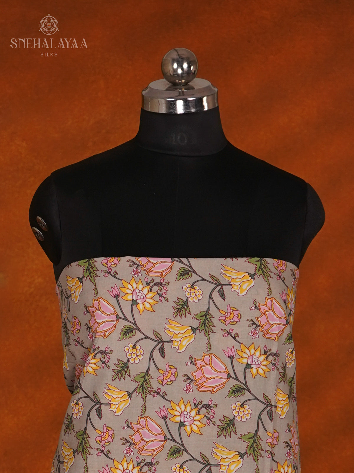 Grey Linen Cotton 3-Piece Salwar Suit Material