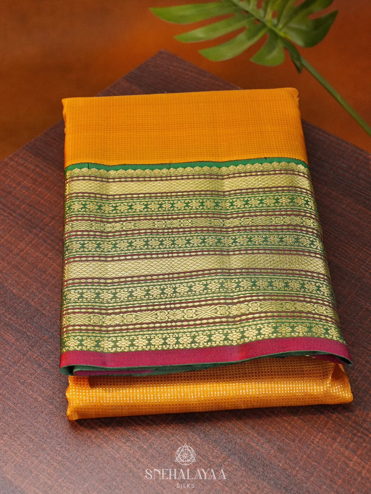 Mango Yellow Kanjivaram Silk Saree