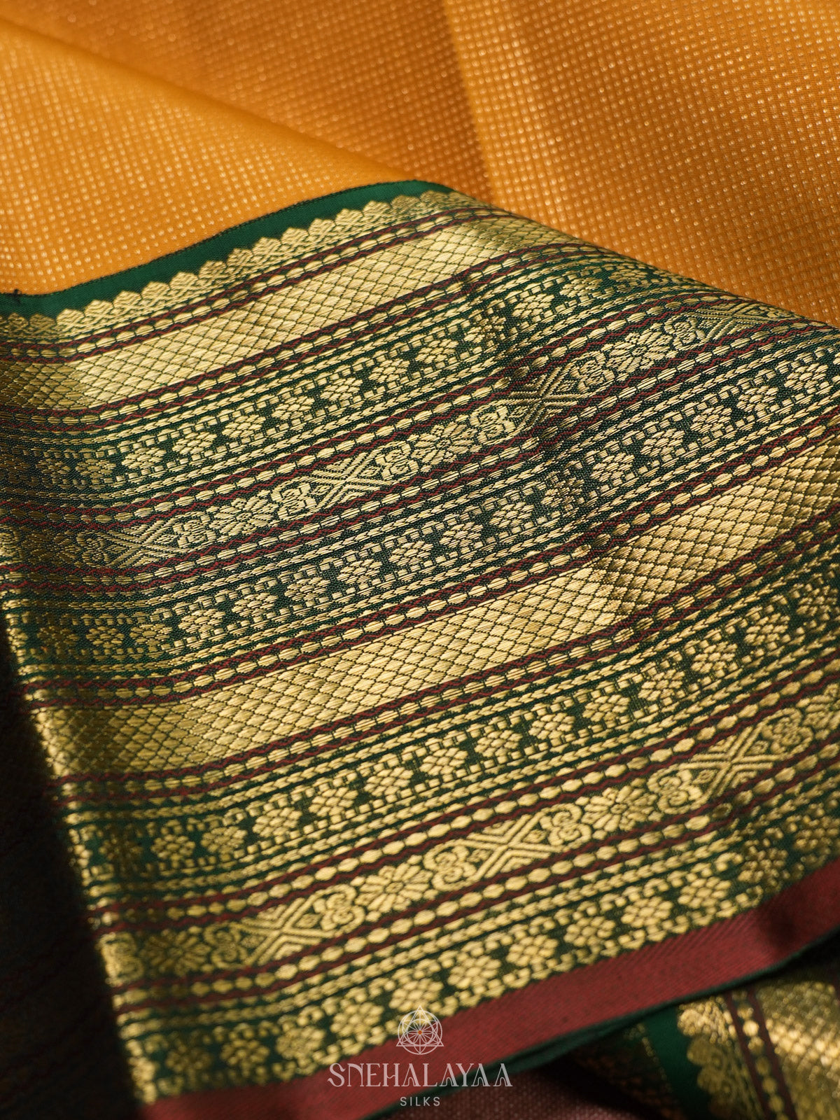 Mango Yellow Kanjivaram Silk Saree