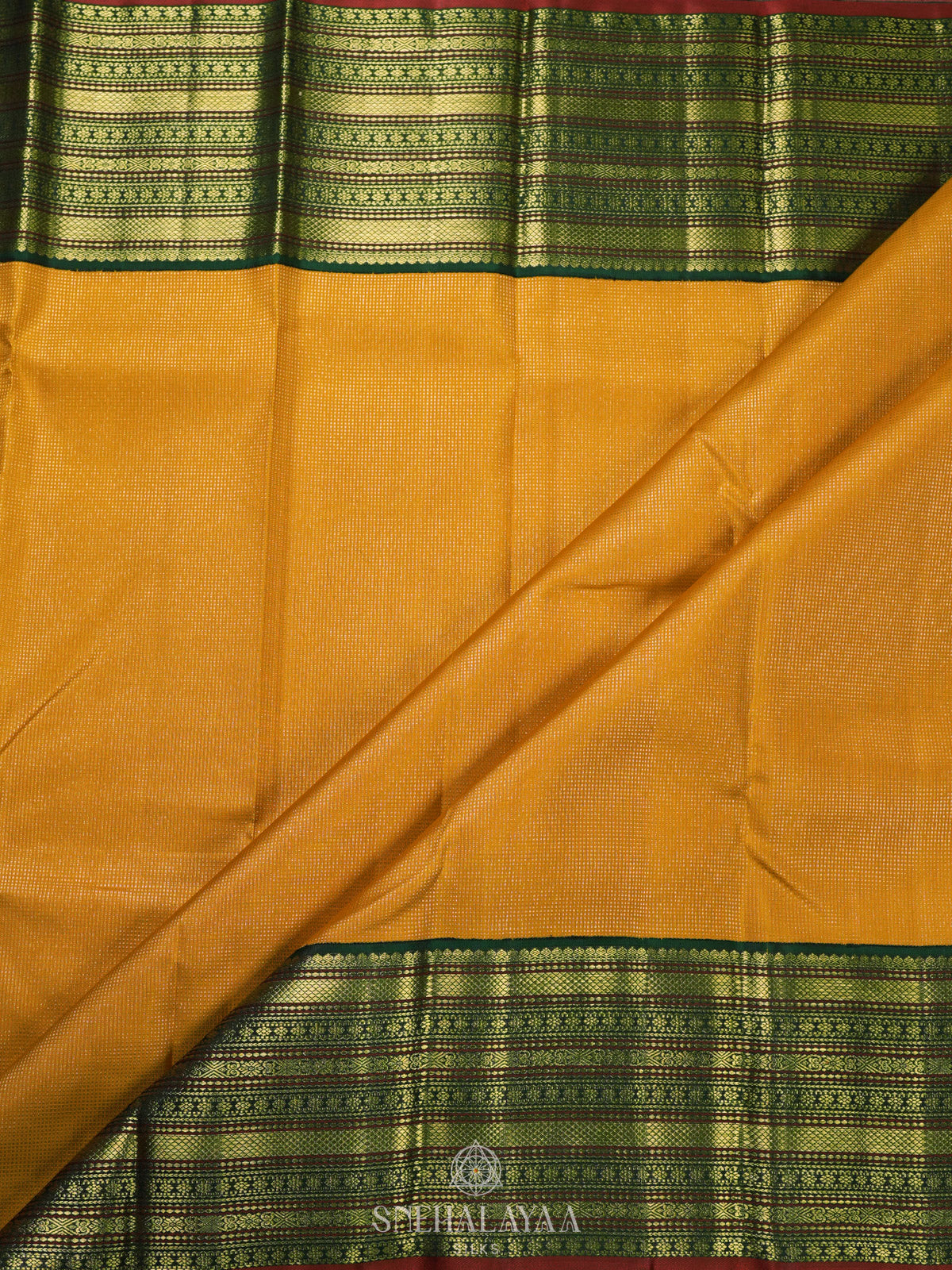 Mango Yellow Kanjivaram Silk Saree