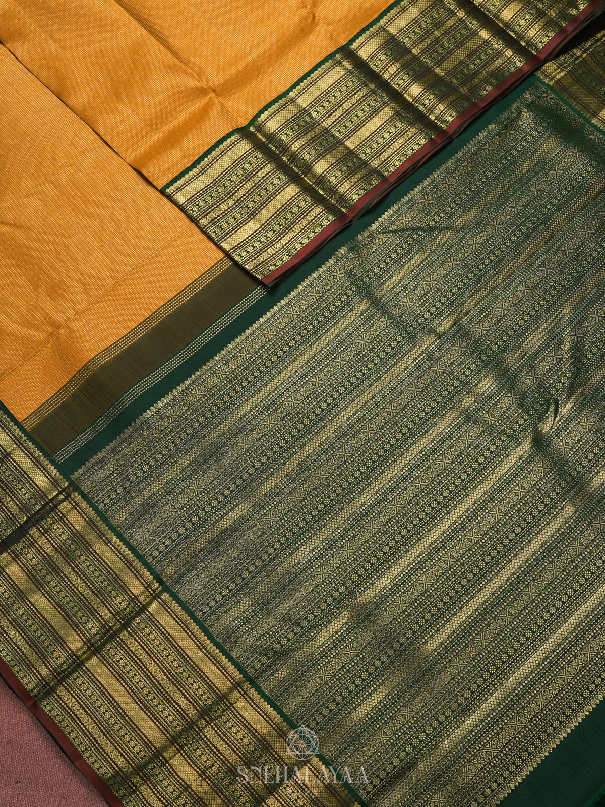 Mango Yellow Kanjivaram Silk Saree