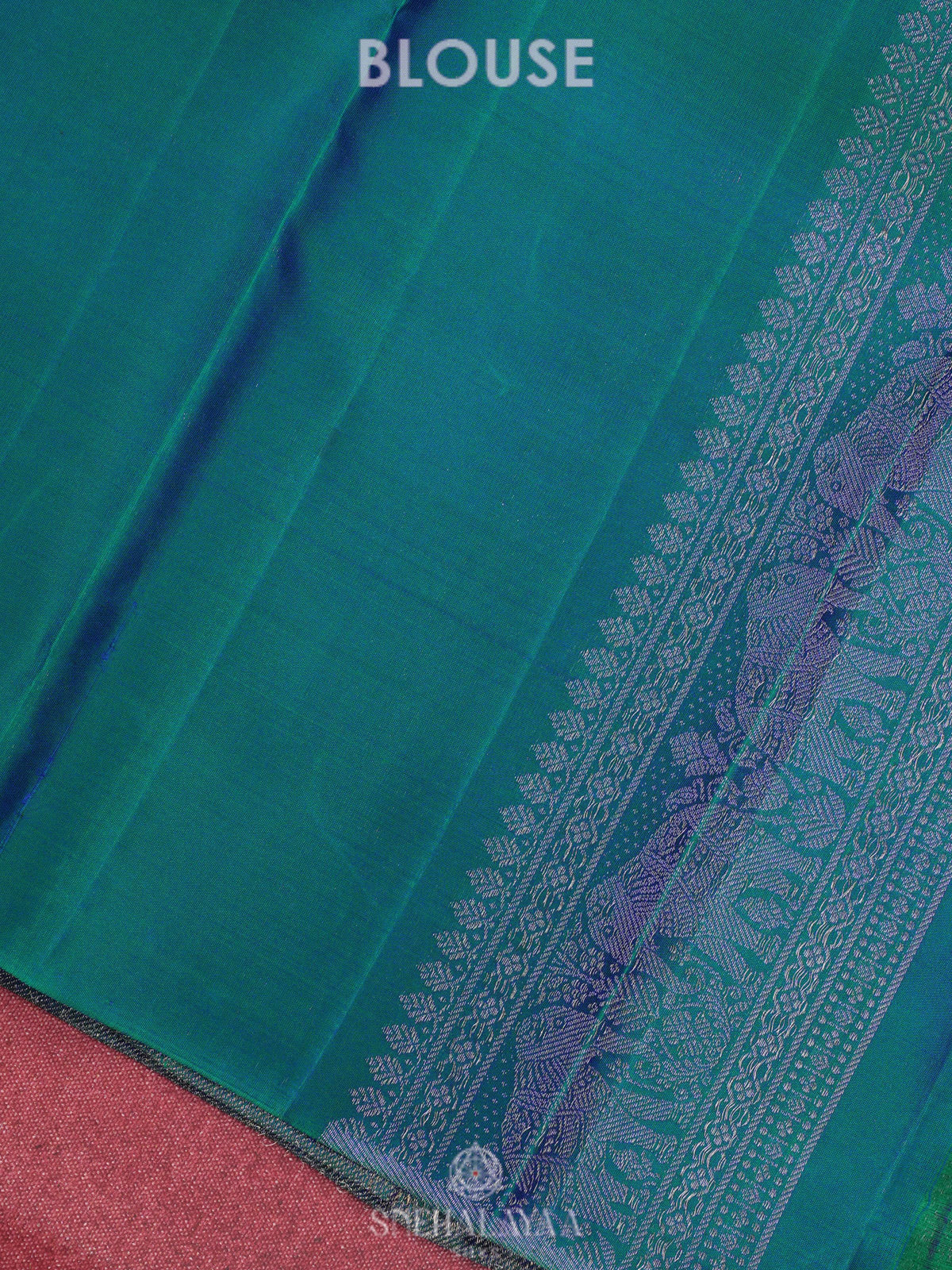 Peacock Blue Kanjivaram Silk Saree