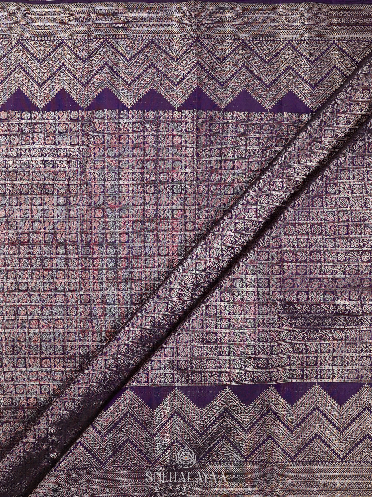 Purple Kanjivaram Silk Saree
