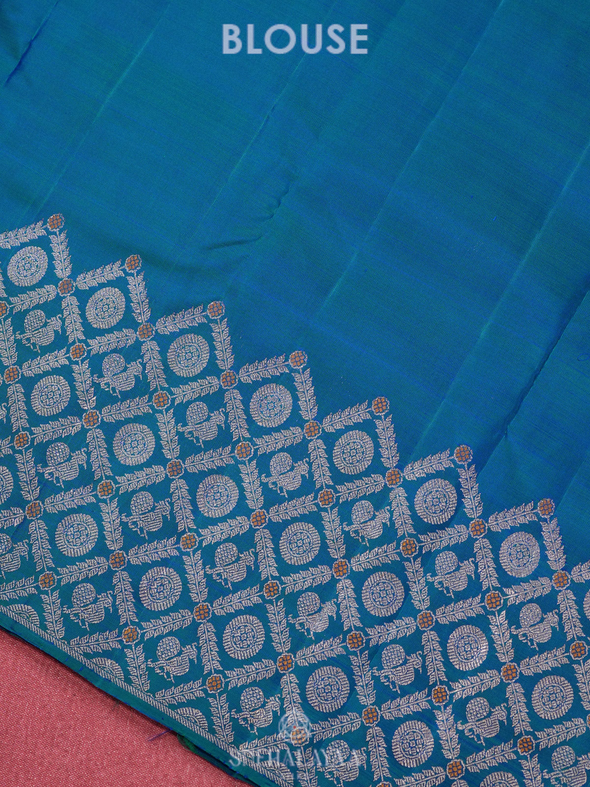Peacock Blue Kanjivaram Silk Saree