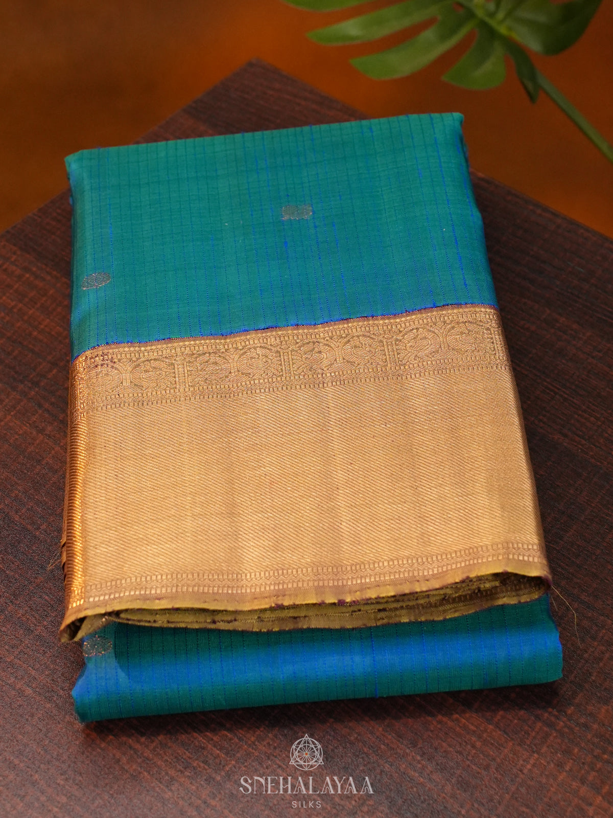 Peacock Blue Kanjivaram Silk Saree
