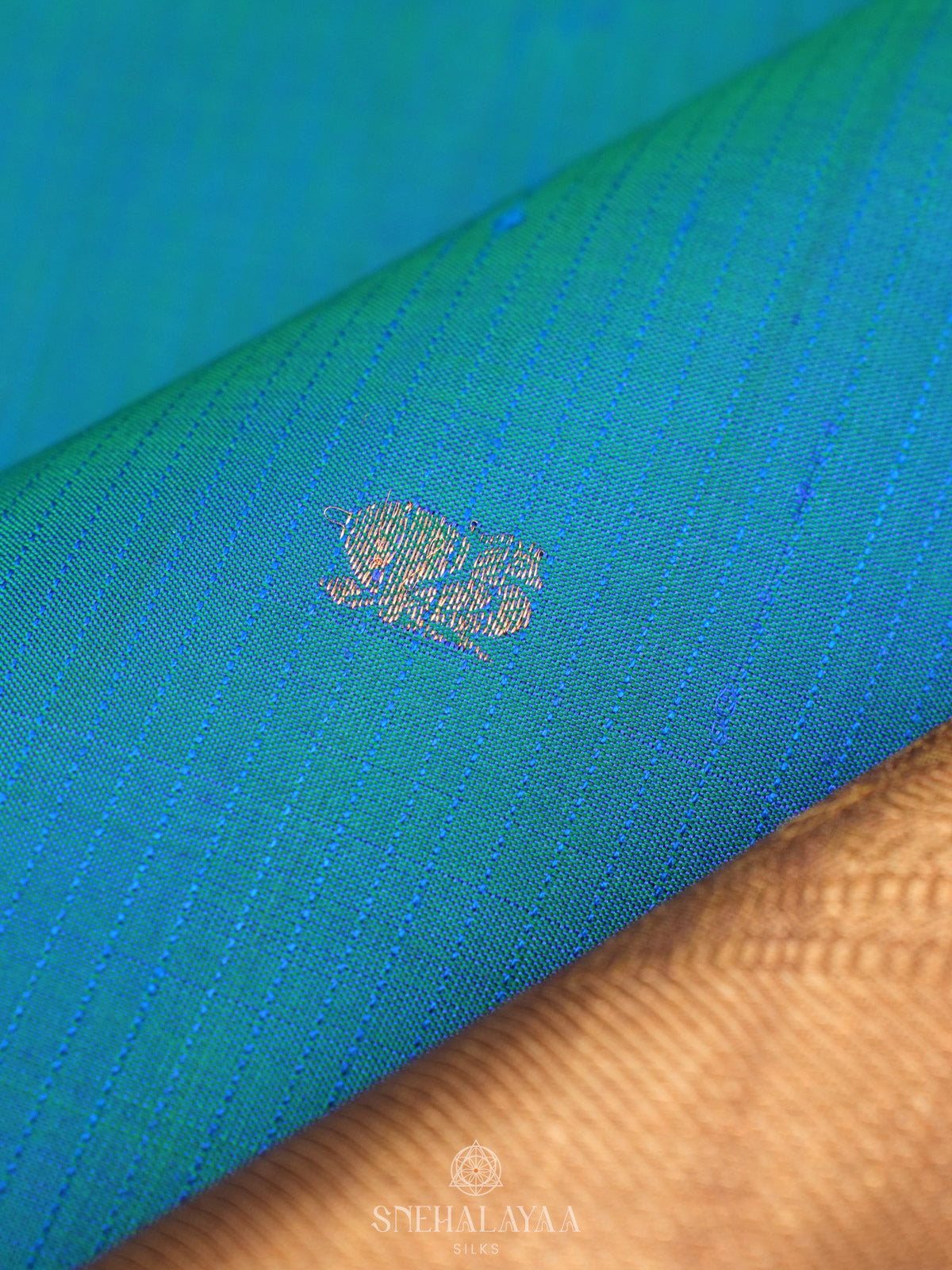 Peacock Blue Kanjivaram Silk Saree