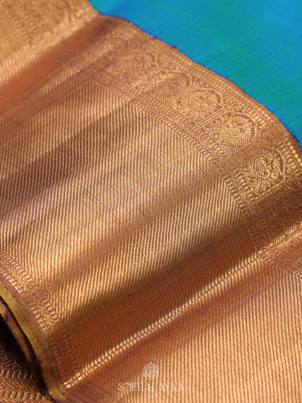 Peacock Blue Kanjivaram Silk Saree