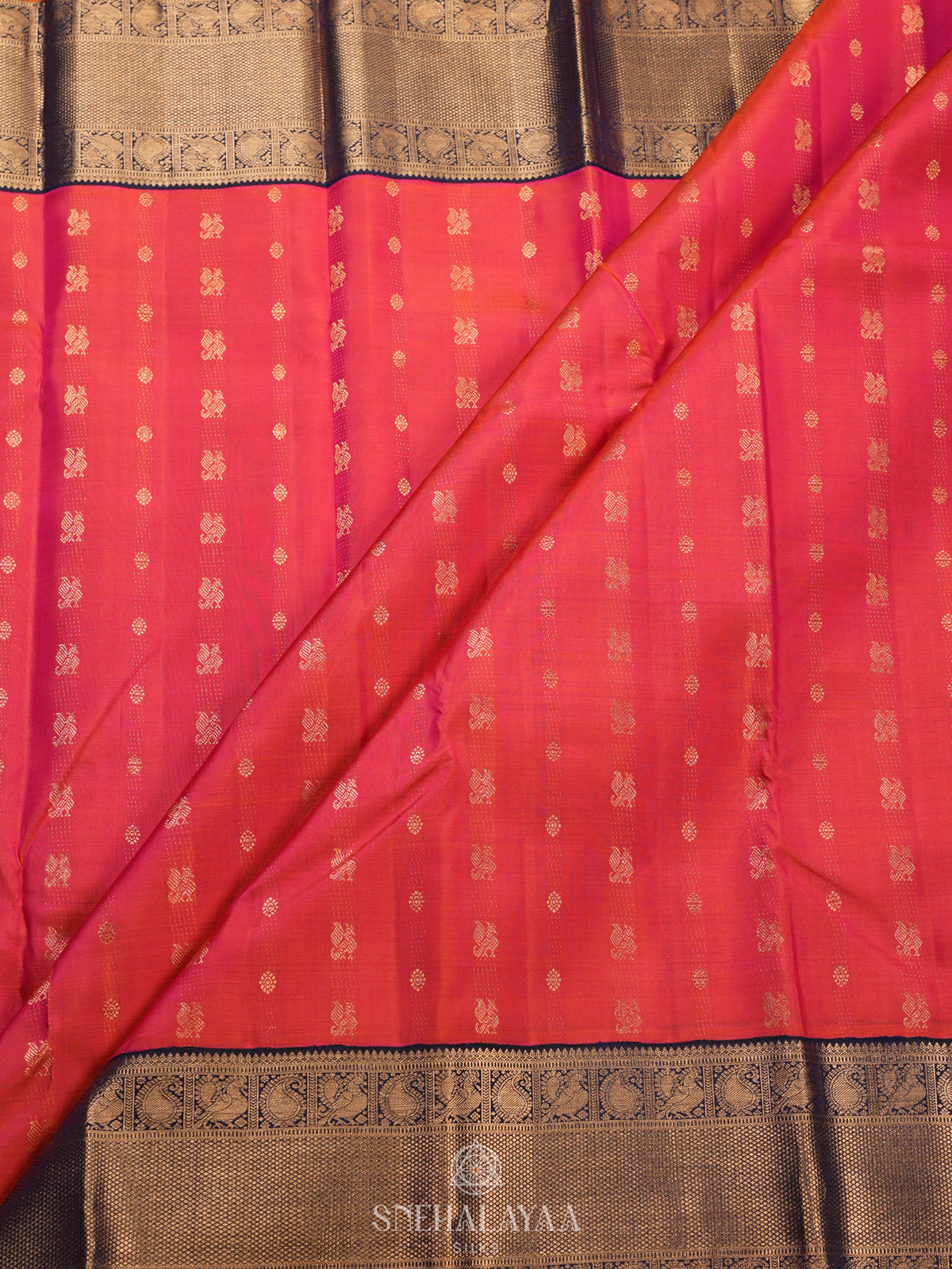 Ruby Red Kanjivaram Silk Saree