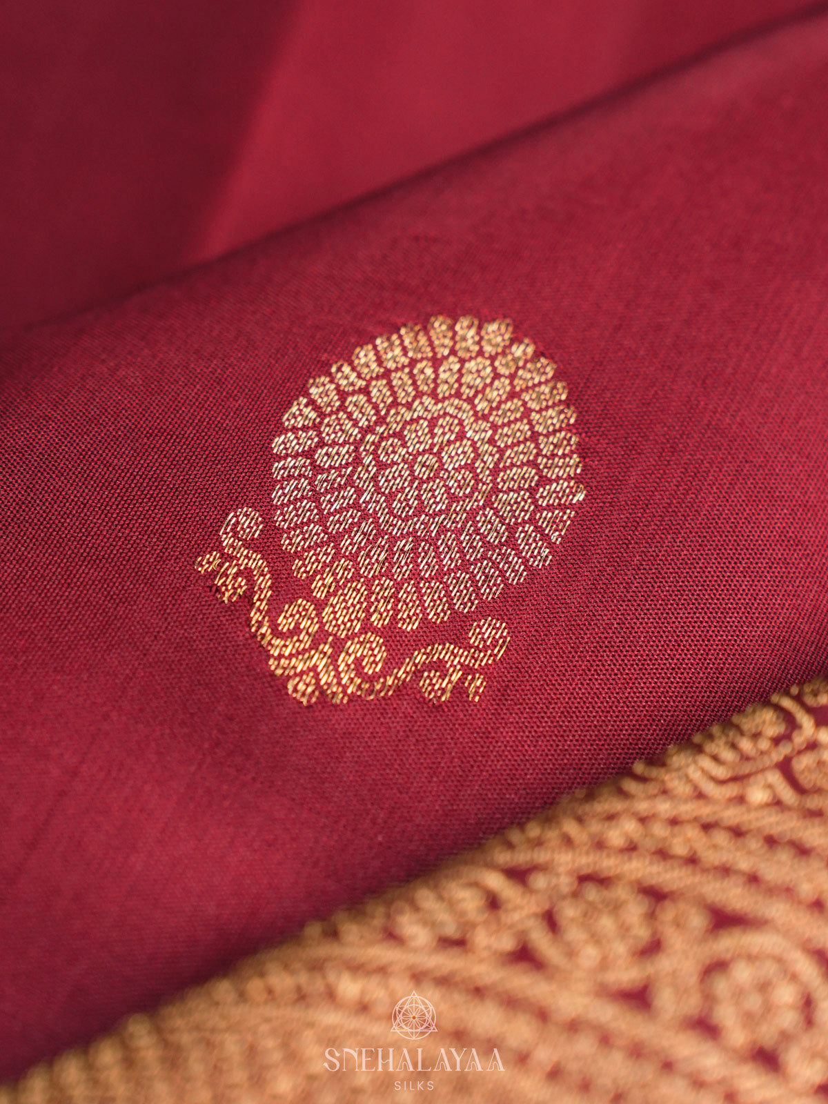 Marron Kanjivaram Silk Saree