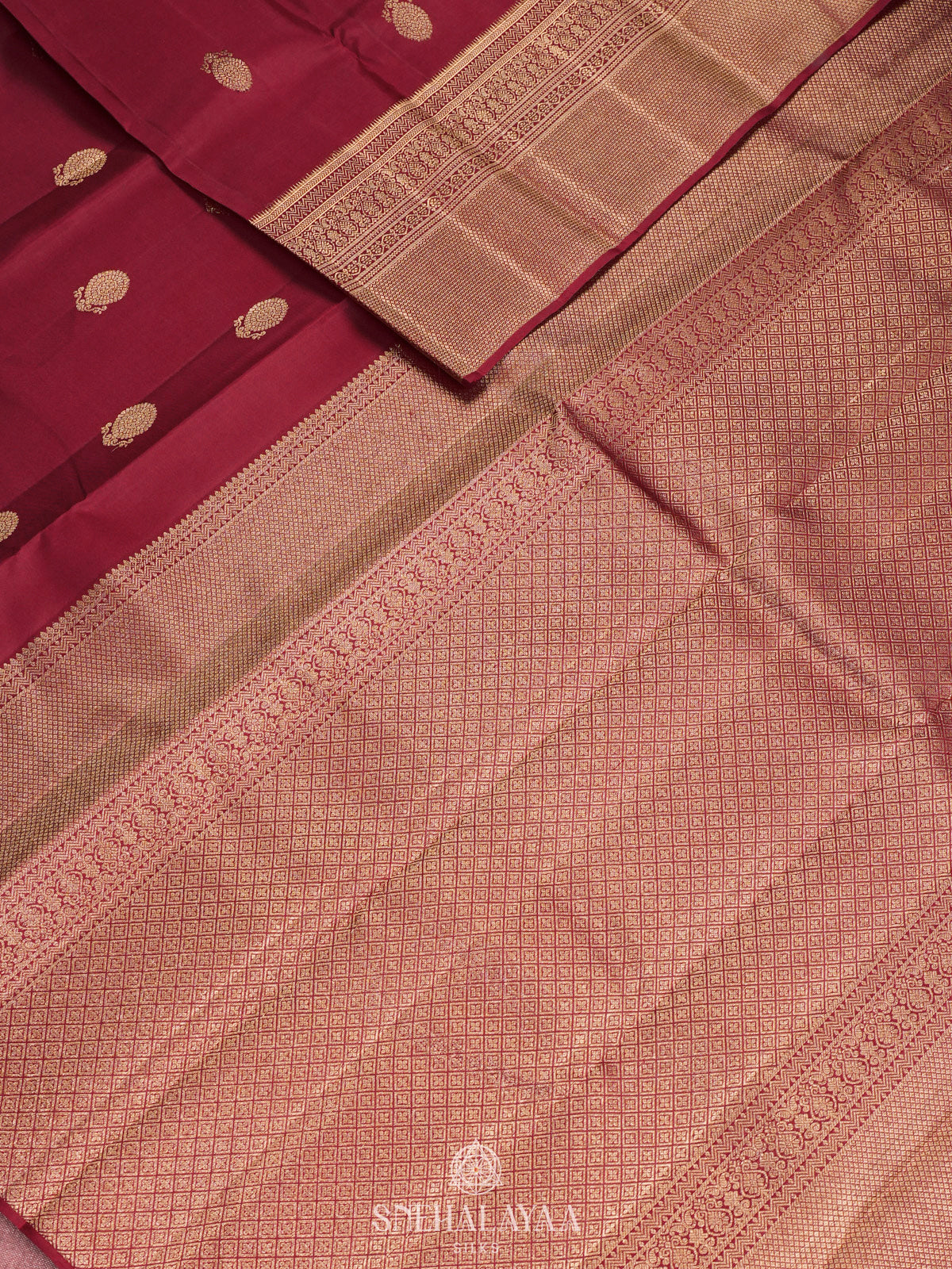 Marron Kanjivaram Silk Saree