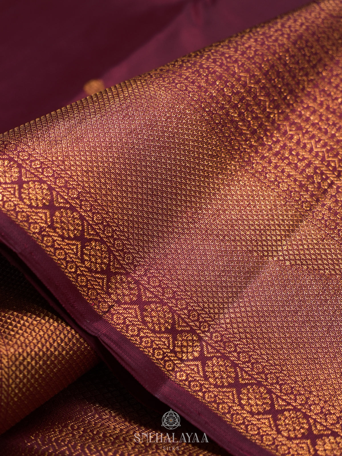 Burgundy Kanjivaram Silk Saree