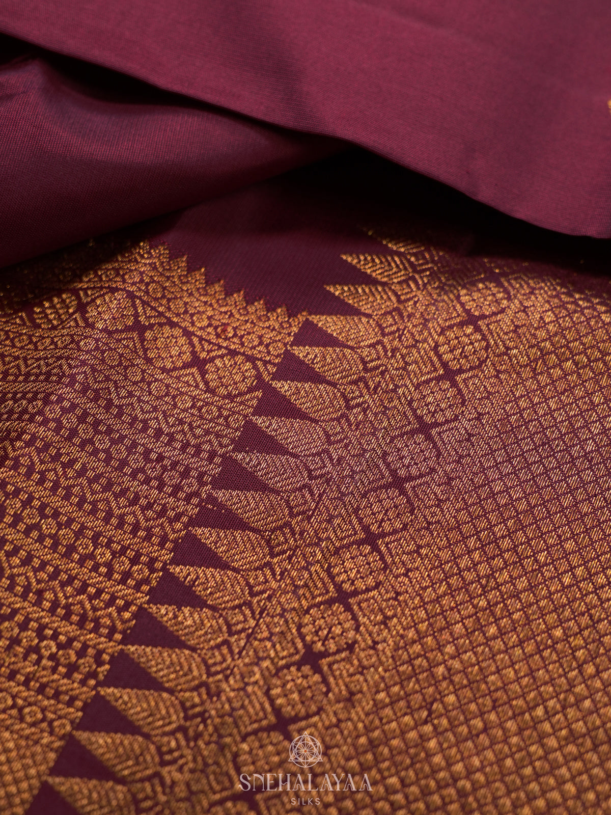 Burgundy Kanjivaram Silk Saree