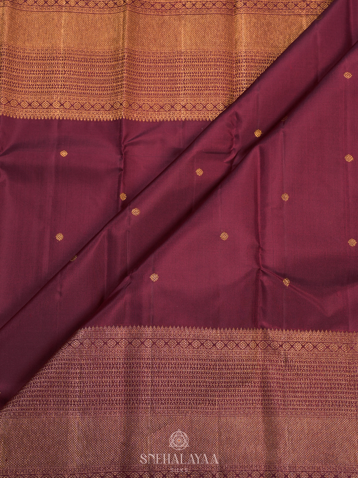 Burgundy Kanjivaram Silk Saree