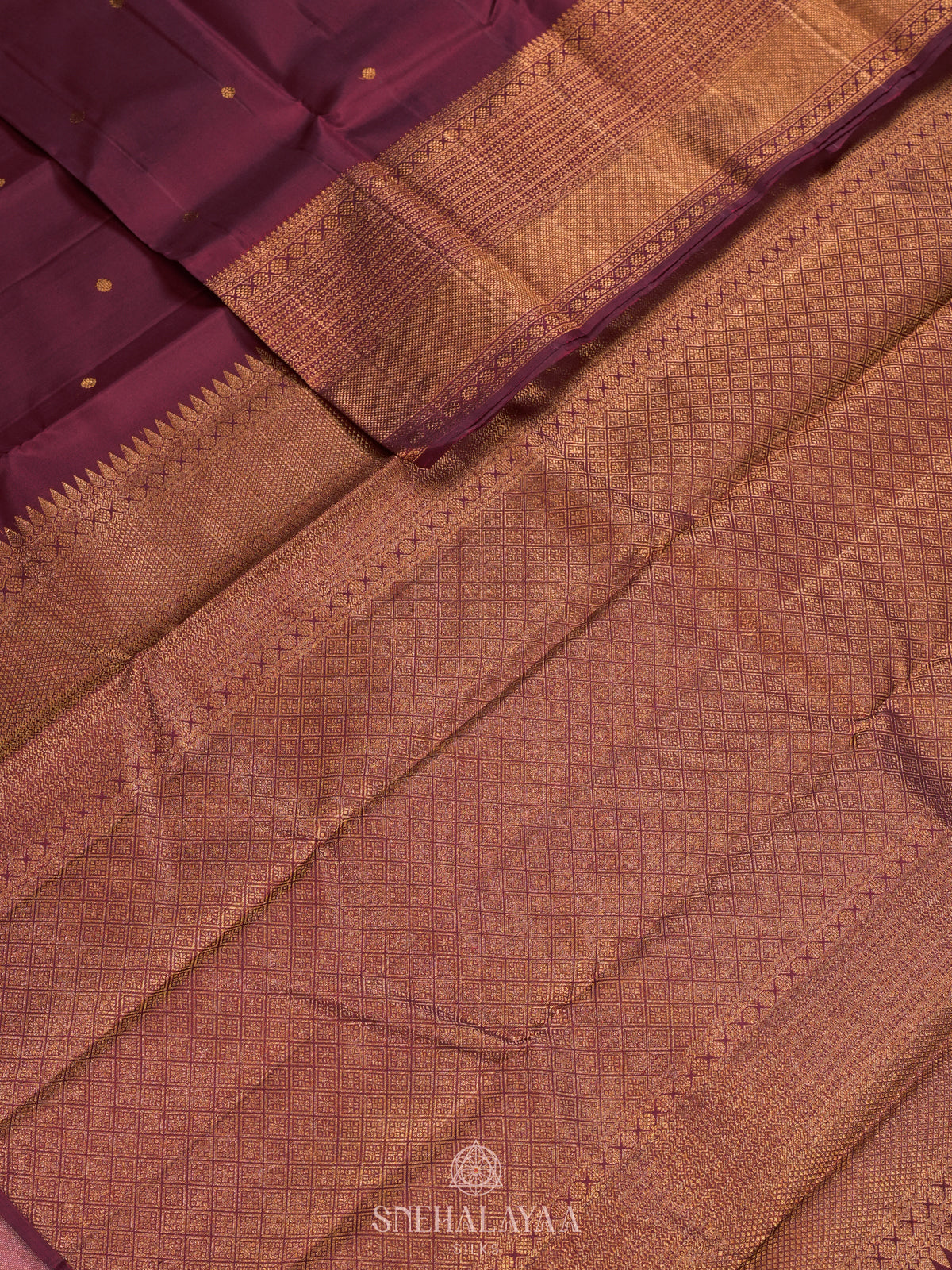 Burgundy Kanjivaram Silk Saree