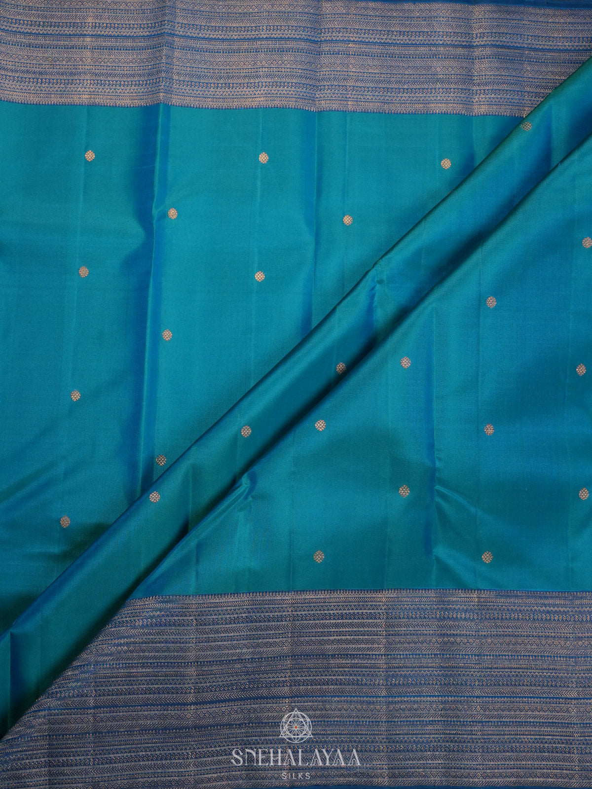 Peacock Blue Kanjivaram Silk Saree