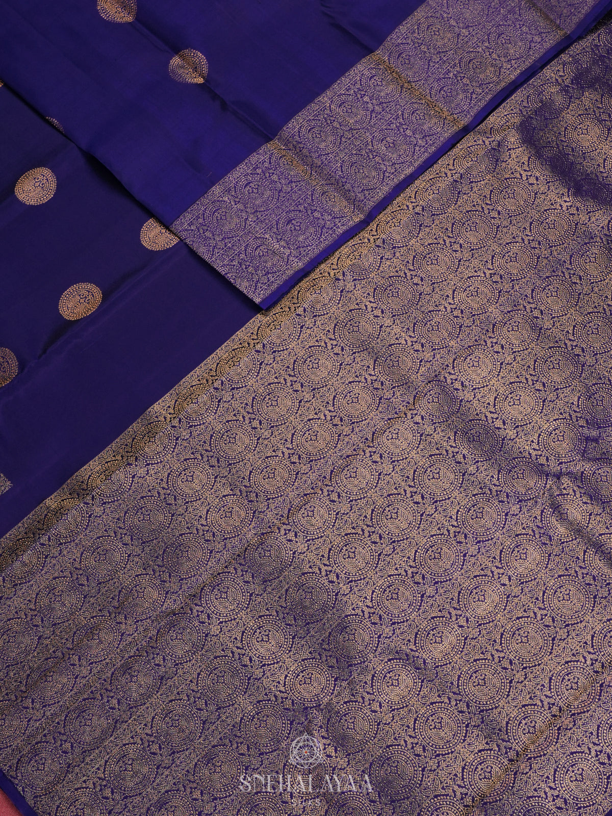 Navy Blue Kanjivaram Silk Saree