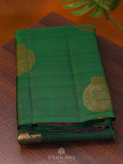 Emerald Green Kanjivaram Silk Saree