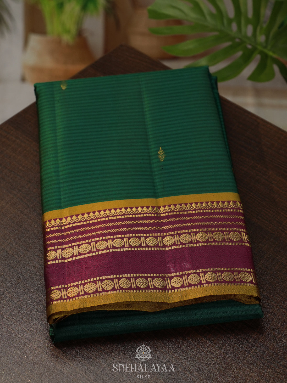 Forest Green Kanjivaram Silk Saree