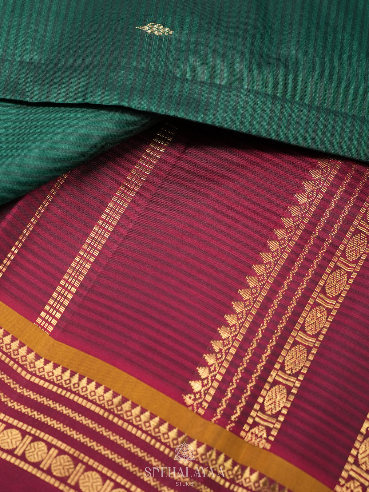 Forest Green Kanjivaram Silk Saree